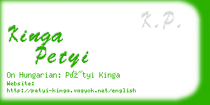 kinga petyi business card